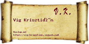 Vig Krisztián névjegykártya